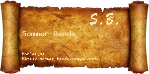 Sommer Bende névjegykártya